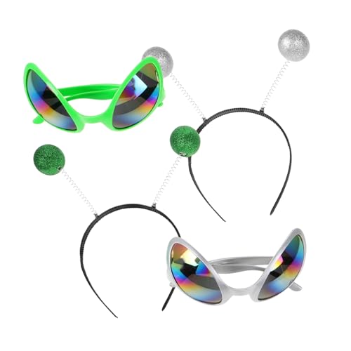 OFFIGAM 4Stücke Teiliges Alien Kostümset mit Sonnenbrille und Stirnband Lustige Accessoires für Erwachsene für Halloween Geburtstagsfeiern und Thematische Partys von OFFIGAM