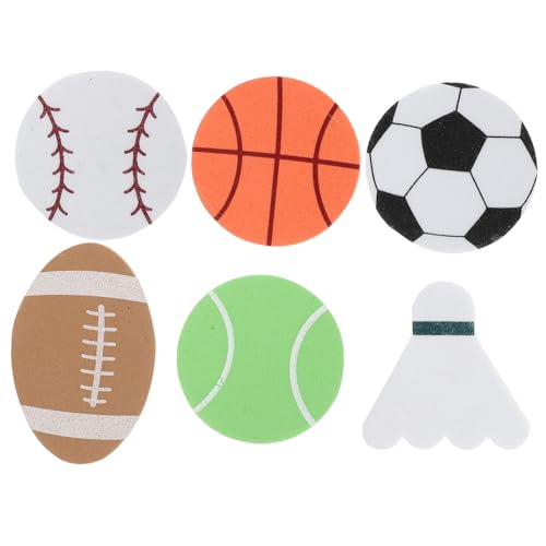 OFFIGAM 4er-Packung Schaumkugel-Aufkleber Scrapbooking-basketballaufkleber Schaumstoff-basketballaufkleber Aufkleber Aus Schaumstoff Für Sportbälle Aufkleber Zum Thema Sportball von OFFIGAM