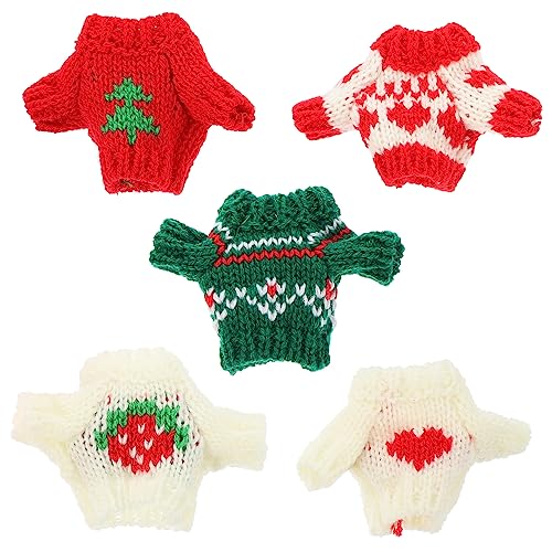 OFFIGAM 5 Stck. Teiliges Puppen Sweater für Winter Wiederverwendbare Puppenkleidung mit Modischen Designs Weiß Grün und Rot für Kreative Spielstunden und für Mädchen OFFIGAM 5 Stck. Teiliges Puppen Sweater für Winter Wiederverwendbare Puppenkleidung mit Modischen Designs Weiß Grün und Rot für Kreative Spielstunden und für Mädchen von OFFIGAM