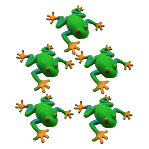 OFFIGAM 5 Stück Frosch- Zum Stressabbau Kleine Frösche Gewichtete Kuscheltiere Riesiger Bär Matschiger Frosch Große Kuscheltiere Frosch Plüsch Mini-frösche Green Weiches Gummi von OFFIGAM