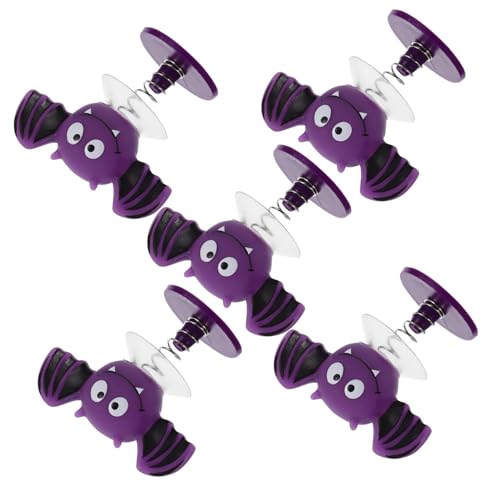 OFFIGAM 5 Stück Hüpfende Fledermausfigur Party es ist springende Federspielzeuge Halloween Dekoration Halloween-Frühlingsspielzeug lustiges Springspielzeug Eisen Violett von OFFIGAM
