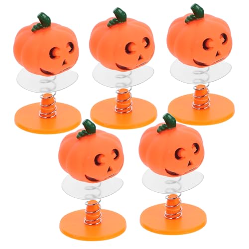 OFFIGAM 5 Stück Hüpfende Kürbispuppe Springende Federspielzeuge Karikatur Springendes Hüpfspielzeug Für Party Favorisieren Matschiges Klein Drinnen Sortiert Lustig Orange Eisen von OFFIGAM
