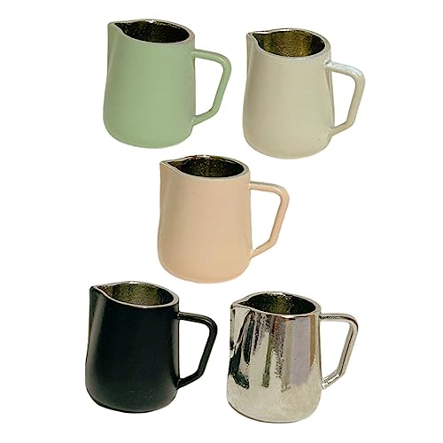 OFFIGAM 5 Stück Kaffeebecher Kaffeetassen Messbecher Kaffeekanne Puppenhaus-milchkännchen Espressotassen Süße Tassen Milchspender Mini-Latte-Tasse Mini-kaffeetasse Legierung von OFFIGAM