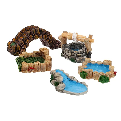 OFFIGAM 5 Stück Miniatur Landschaftsdekor mit Retro Resin Ornamenten Kreative Mini Brücke Wasserbrunnen und Teichfiguren für DIY Gartenlandschaften und Fotografie OFFIGAM 5 Stück Miniatur Landschaftsdekor mit Retro Resin Ornamenten Kreative Mini Brücke Wasserbrunnen und Teichfiguren für DIY Gartenlandschaften und Fotografie von OFFIGAM