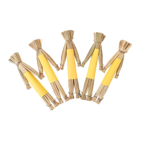 OFFIGAM 5 Stück Miniaturisierte Kürbis Scarecrow Dekoration Teiliges Hohe Puppen für Puppenhäuser Sandtischmodelle Handgefertigte Lebensnahe Figuren aus Stroh von OFFIGAM