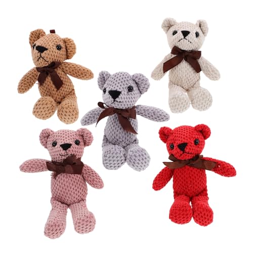 OFFIGAM 5 Stück Plüschtierpuppe Stofftier Süßes Bärenspielzeug Stoffbärpuppe Mini Süße Bären Plüsch Minibärspielzeug Stoffbärpuppe Für Schlüsselanhänger Cartoon Stoffbär von OFFIGAM