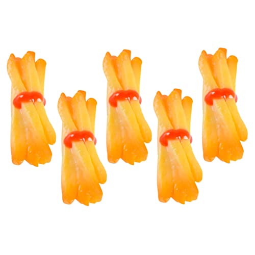 OFFIGAM 5 Stück gefälschte Pommes Frites Falsches Essen für künstliche Pommes Frites gefälschte Lebensmittel realistisch gefälschte Lebensmittelspielzeuge Essen PVC von OFFIGAM