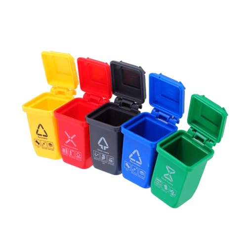 OFFIGAM 5 Teiliges Puppenhaus Mini Mülleimer Deckel Müll Mensch Kleiner Mülleimer Intelligenter Mülleimer Auto Mini Puppenhaus Sand Kleiner Schwenkeimer Mini von OFFIGAM