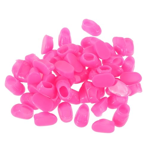 OFFIGAM 50 Paare Kleine Gelbe Entenspielzeug Bärenhausschuhe Mini-Schuhe Selber Machen Kleinkind-mädchenschuhe Miniatur Unfertige Schuhe Sachen Für Mädchen Schuhe Für Puppen Rosy Plastik von OFFIGAM