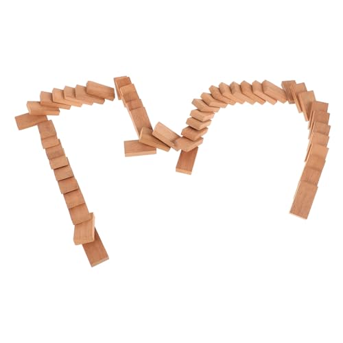 OFFIGAM 50 Stück Domino-Spiel Mini Dominosteine Leichte Reise-dominosteine Mini-brettspiele Dominosteine ​​aus Holz Dominotisch Dominospielzeug Aus Holz Light Brown Hölzern von OFFIGAM