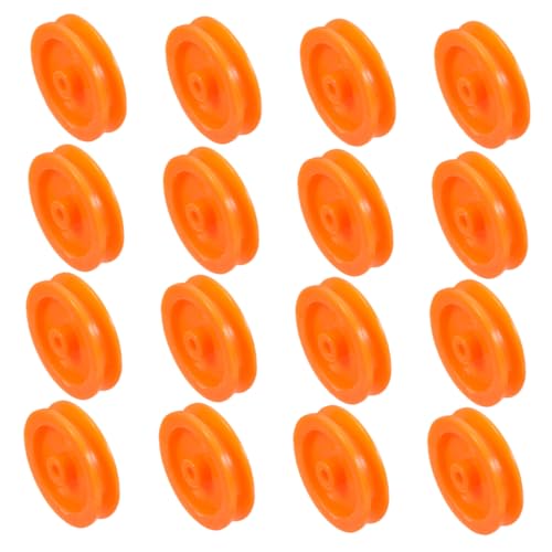 OFFIGAM 50 Stück Riemenscheibe aus Kunststoff DIY -Kfz -Teile Plastikzahnrad Riemenscheiben-Kit Seilrolle mechanische Riemenscheiben Kabelzug-Kit Riemenscheibensystem DIY-Teile Orange von OFFIGAM