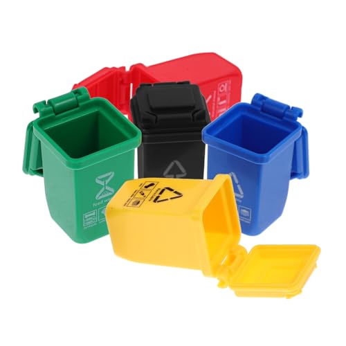 OFFIGAM Miniatur-müllset 5-teilig Mini-mülleimer Für Puppenhaus Pädagogisches Sortierspielzeug Für Jungen Und Mädchen von OFFIGAM