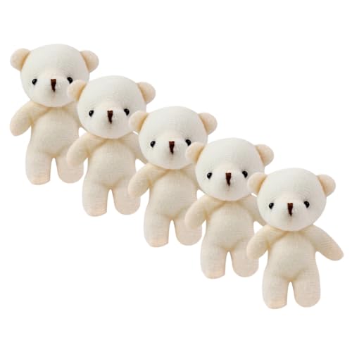 OFFIGAM 5Stücke Mini Bär Plüschanhänger Weiche Bärenfiguren Hochzeitsgeschenk und Party Gefälligkeiten Entzückendes Mini für DIY Projekte und Schlüsselanhänger von OFFIGAM