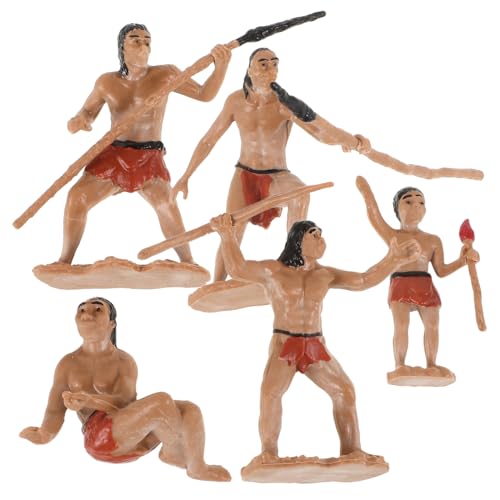 OFFIGAM 5pcs Realistische Primitive Männer Figuren Detaillierte Lebensechte Modell Primitive Menschliches Spielzeug Modell Primitive Männer Szene Prop Für Sand Tisch von OFFIGAM