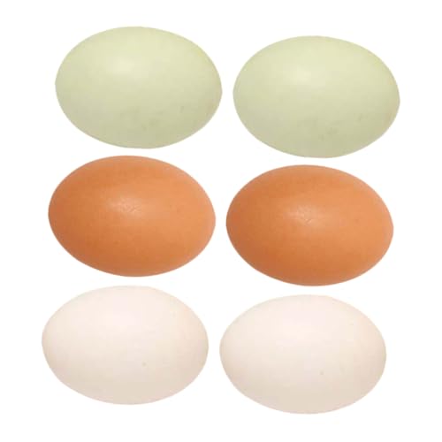 OFFIGAM 6 Stück Imitationseier Eier Künstliche Eier Spiel Eier Künstliche Gefälschte Eier Simulierte Eier Kunsteier Zum Dekorieren Von Spiel Eiern DIY Bemalbare Eier von OFFIGAM