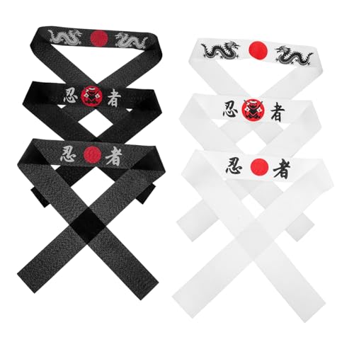 OFFIGAM 6 Stück Japanisches Samurai Stirnband für Weiches für Karate Kostümpartys Geburtstagsfeiern und Themenveranstaltungen Ninja Zubehör für Schüler von OFFIGAM