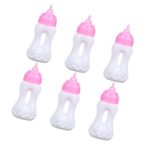 OFFIGAM 6 Stück Nuckelflasche Babypuppe Windeln Puppenflasche Dolly Babyflasche Puppe Stubenwagen Babyparty -Party -gefälligkeiten Puppenfutterflasche Miniaturflaschen Sport von OFFIGAM