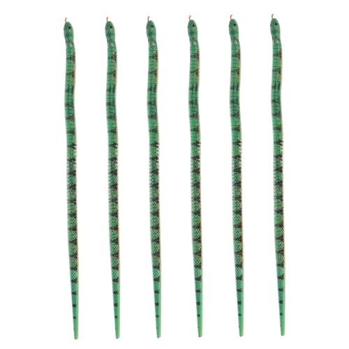 OFFIGAM 6 Stück Realistische Holzschlange Teilig Flexible Gelenk Schlange für Halloween Partydekorationen und Streichspielzeug Langlebiges Holzspielzeug für Bühnenauftritte und Halloween von OFFIGAM