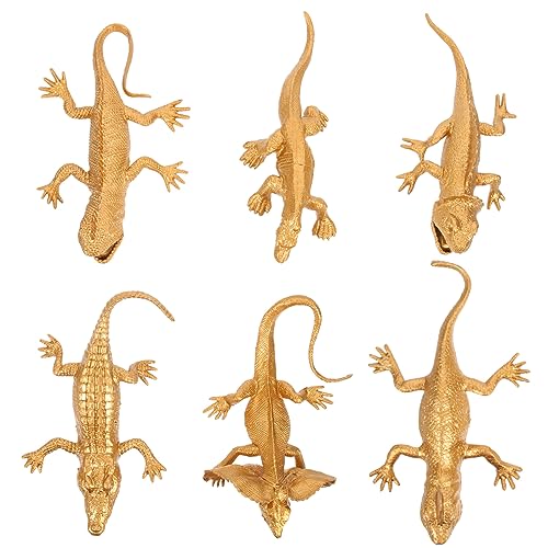 OFFIGAM 6 Stück Simulationstiermodell goldene Tierfiguren Tiere Tierspielzeug für kinderspielzeug Toys for Kid Toys kleines Tier Tierschmuck Plastik von OFFIGAM