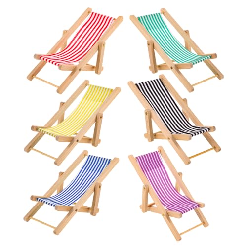 OFFIGAM 6 Stück Strandstuhl für Puppenhaus Teiliges Realistische Deko für Miniaturgärten Kinderfreundliches Material für Partys und Bildungszwecke OFFIGAM 6 Stück Strandstuhl für Puppenhaus Teiliges Realistische Deko für Miniaturgärten Kinderfreundliches Material für Partys und Bildungszwecke von OFFIGAM