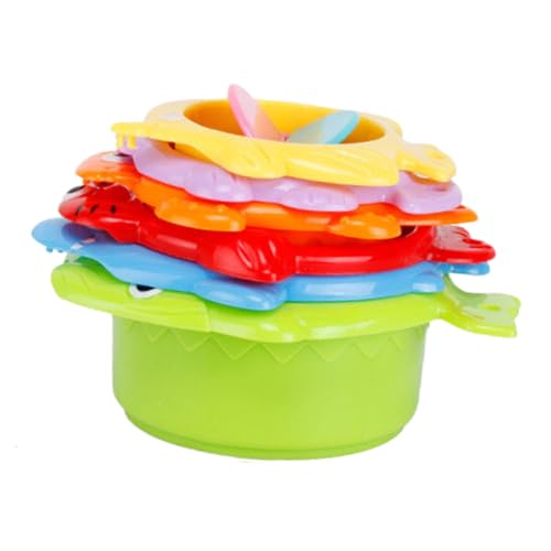 OFFIGAM 6 Stück Teiliges Stapelbecher Set für Buntes Ocean Thema Badewannenspielzeug und Lehrreiches für Kleinkinder Wasserspielzeug für Jungen und Mädchen Bruchfest Glatter Oberfläche von OFFIGAM