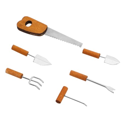 OFFIGAM 6 Teiliges Set Simulierte Landwirtschaftliche Werkzeuge Puppenhaus Mikrolandschaft Miniatur Bastelzubehör Miniatur Gewächshaus Kit Puppenhaus Dekorationen Mikrolandschafts von OFFIGAM