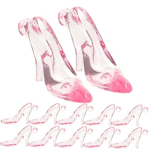 OFFIGAM 62 Stück Kristall Puppenschuhe Transparente High Heels für DIY Shower Puppenhaus Dekoration Kreative Spielzeuge für Pinke Schuhe für Fantasievolles von OFFIGAM