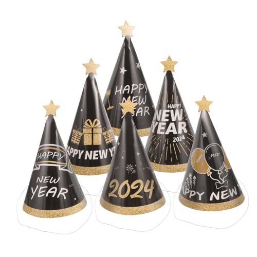 OFFIGAM 2024 Neujahrs-partyhüte Aus Papier Dekorationen Für Das Neue Jahr Kegelform Und Feines Papiermaterial von OFFIGAM