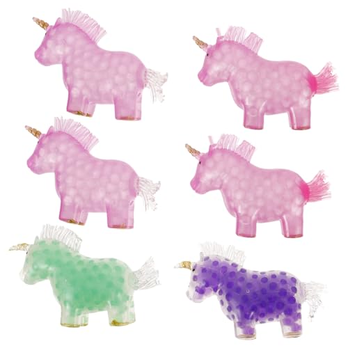 OFFIGAM 6Stücke Einhorn Stressbälle Quetschspielzeug für Erwachsene Fidget Toy zur Stressbewältigung Bunte Farben TPR Material für Jede Gelegenheit von OFFIGAM