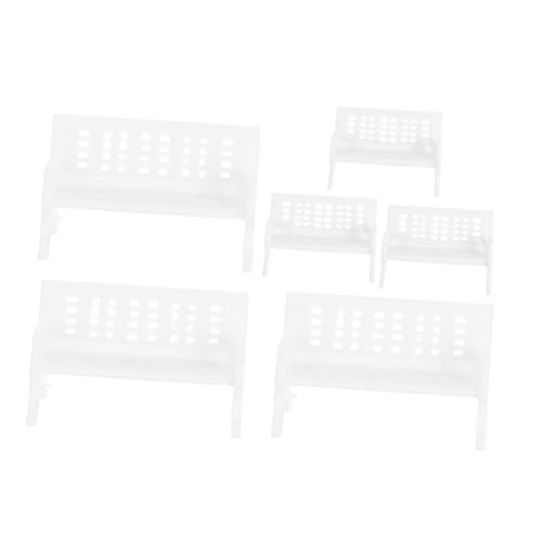 OFFIGAM 6pcs Miniaturmöbel Für Handwerk Miniaturpark Bank Set Für Dollhouse Decor Mini Garden Ornamente Park Street Sitzplätze Bank Stühle Fairy Gartendekorationen Dekorationen von OFFIGAM