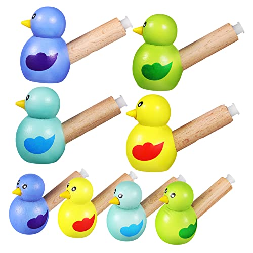 OFFIGAM 8 Stück Cartoon Vogelpfeifen aus Holz für Musikspielzeug Kreativität und Rhythmusentwicklung Bunte Pfeifen für Partys und Spiele von OFFIGAM