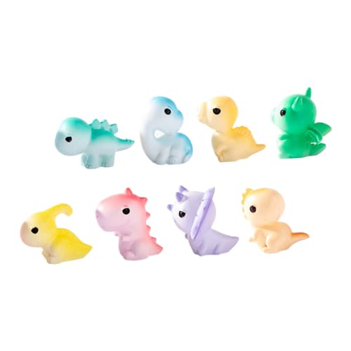 OFFIGAM 8 Stück Teiliges Niedlicher Dinosaurier Figuren aus Resin Mini Dino Dekorationen für Terrarien und Gartenlandschaften Handbemalt für DIY Projekte und Kreative Fotografie von OFFIGAM