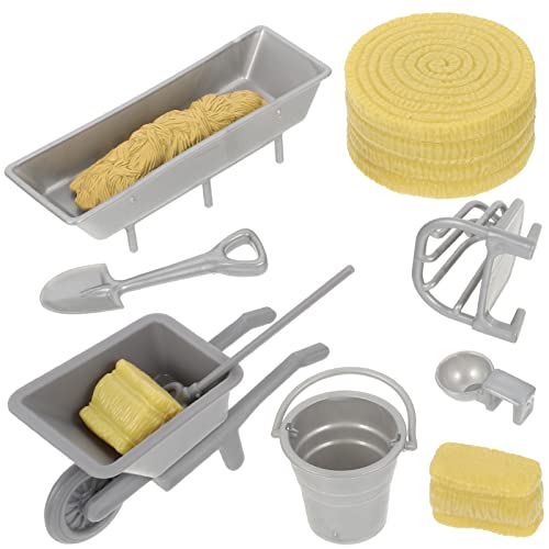 OFFIGAM 8 Stück Teiliges Set Miniatur Bauernhofspielzeug mit Zubehör für Kreatives Lernspielzeug zur Verbesserung der und Fantasievollem Spiel von OFFIGAM