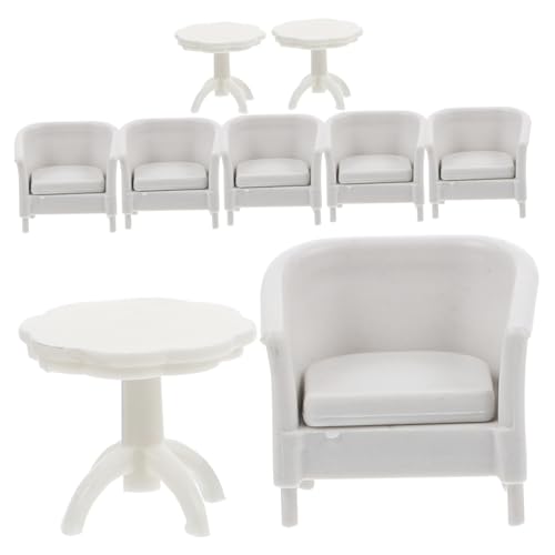 OFFIGAM 9Stücke Miniaturtisch und Stuhlset Teilig Dekorative Puppenhausmöbel aus Kunststoff für Mini Häuser und DIY Projekte Perfektes Zubehör für Sammler und Kreative Gestaltung OFFIGAM 9Stücke Miniaturtisch und Stuhlset Teilig Dekorative Puppenhausmöbel aus Kunststoff für Mini Häuser und DIY Projekte Perfektes Zubehör für Sammler und Kreative Gestaltung von OFFIGAM