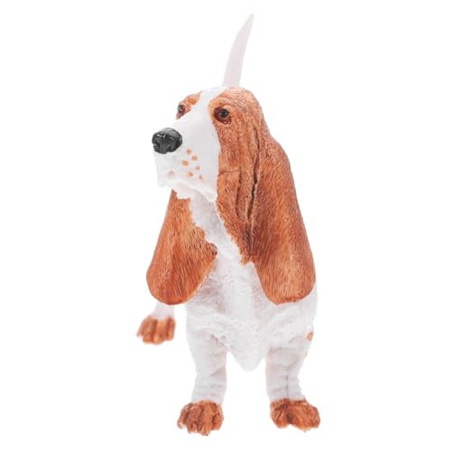 OFFIGAM Basset Hundemodell Figurine Deko für Hunde Realistische Hundestatue für Schreibtisch Mehrzweck Hundeornament für Tierdekoration Spielzeug von OFFIGAM