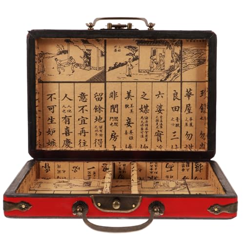 OFFIGAM Chinesische Mahjong Box aus Rechteckige Aufbewahrungsbox mit Tragegriff Modisches Design für Mahjong und Andere Gegenstände und Praktisch für OFFIGAM Chinesische Mahjong Box aus Rechteckige Aufbewahrungsbox mit Tragegriff Modisches Design für Mahjong und Andere Gegenstände und Praktisch für von OFFIGAM