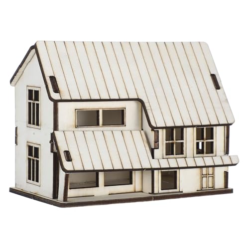 OFFIGAM DIY Modell Holzpuppenhaus Kit Häuser Miniatur Puppenhaus Beige aus Holz für Kreative Bastelprojekte von OFFIGAM