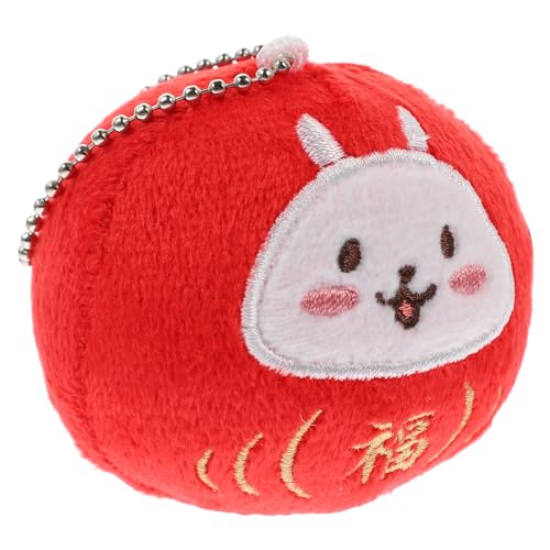 OFFIGAM Dharma-Kaninchen-Puppe Hasen-stofftier Neujahr Kaninchen-Maskottchen- Hasen Stofftiere Neujahrsvorräte Entzückendes Häschendekor Hasenpuppe Rot Plüsch von OFFIGAM