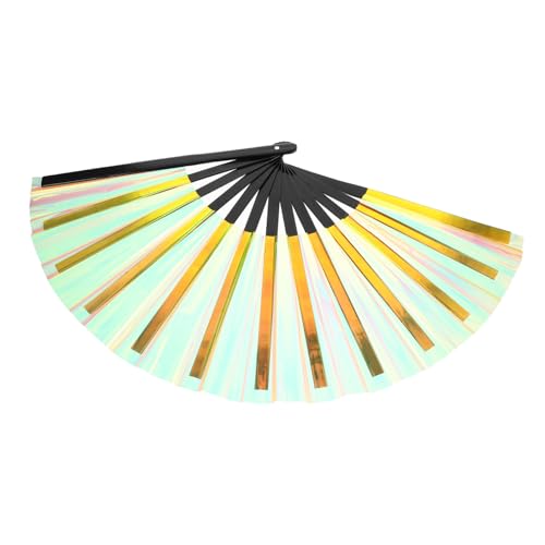 OFFIGAM Faltbarer Handfächer aus PVC im Chinesischen Stil Irideszierend für Hochzeiten Partys Fotografie Tanzrequisit Praktischer und Kreativer von OFFIGAM