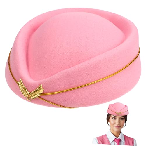 OFFIGAM Flugbegleiterin Kostüm Hut Verstellbarer Stewardess Hut für Cosplay und Dekoration für Karneval Mottoparty und Tanzveranstaltungen von OFFIGAM