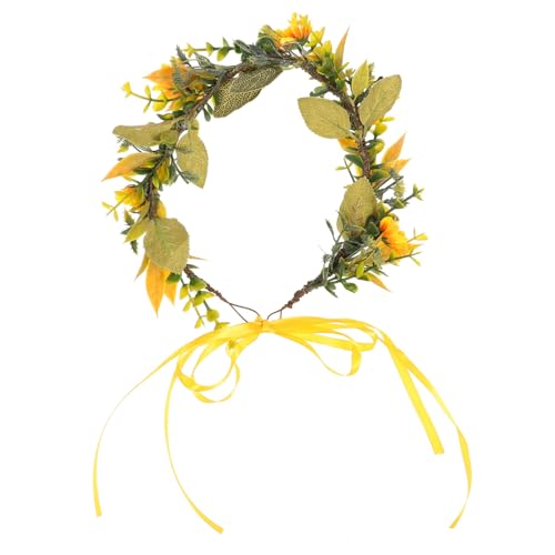 OFFIGAM Hawaiian Sonnenblumen Haarreif Party Kopfschmuck Leichtes Blumenkopfbedeckung für Cosplay Fotografie Strandurlaub von OFFIGAM