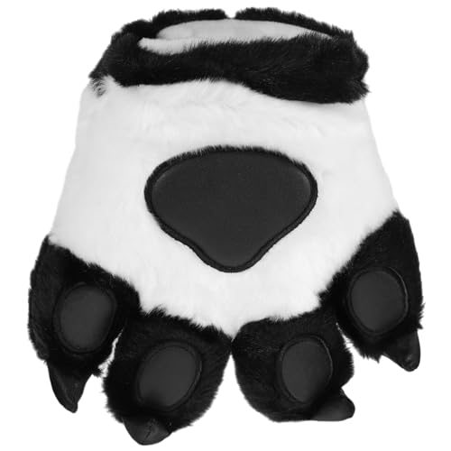 OFFIGAM Kreative Tierpfoten Handschuhe aus Plüsch Cosplay Requisiten Dekoration für Partys und Veranstaltungen Schwarz für Maskeraden und Kostümpartys von OFFIGAM