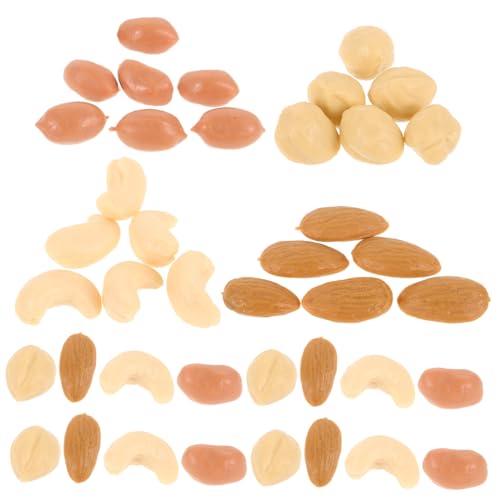 OFFIGAM Künstliche Nüsse von Miniatur Nussmodellen Walnuss Cashew für DIY Heimdekoration Fotografie Requisiten und Puppenhaus Realistische Handgefertigte Deko pro Sorte von OFFIGAM