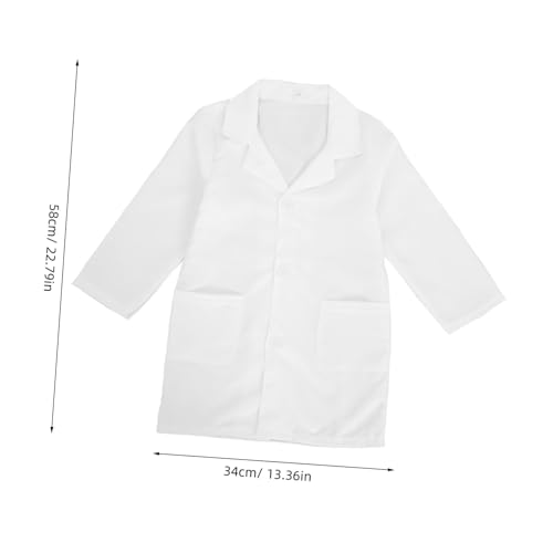 OFFIGAM Laborkittel Weiß Polyester Langarm Rollenspiel Kostüm für Jungen Mädchen Kindergarten Aufführung Wissenschaftler Mantel OFFIGAM Laborkittel Weiß Polyester Langarm Rollenspiel Kostüm für Jungen Mädchen Kindergarten Aufführung Wissenschaftler Mantel von OFFIGAM