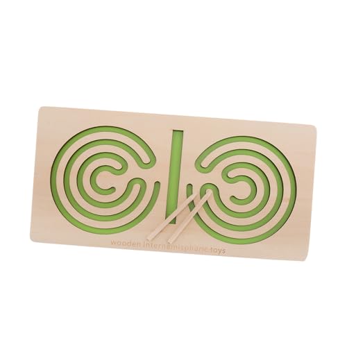 OFFIGAM Lernspielzeug Für Handspiele Feinmotorikspielzeug Für Kleinkinder Feinmotorisches Handpuzzles Labyrinth Holz Light Green von OFFIGAM