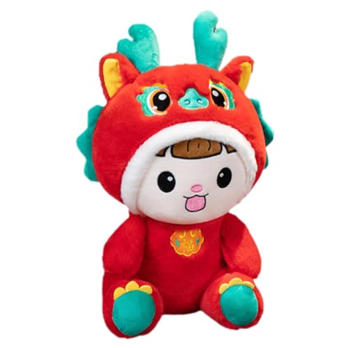 OFFIGAM Maskottchen Drache Gefüllt Ausgestopfte Drachenfigur Maskottchen-drachenpuppe Kuscheltier Drache Entzückende Plüsch-drachenpuppe Ausgestopfter Drache Drachenplüsch Kurzer Plüsch von OFFIGAM