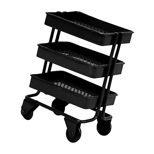 OFFIGAM Mini Aufbewahrungswagen aus Dekorativer Mini Cart für Puppenhäuser Schwarzes Design für DIY Projekte und Wohnaccessoire Robust und Langlebig Dekoration OFFIGAM Mini Aufbewahrungswagen aus Dekorativer Mini Cart für Puppenhäuser Schwarzes Design für DIY Projekte und Wohnaccessoire Robust und Langlebig Dekoration von OFFIGAM