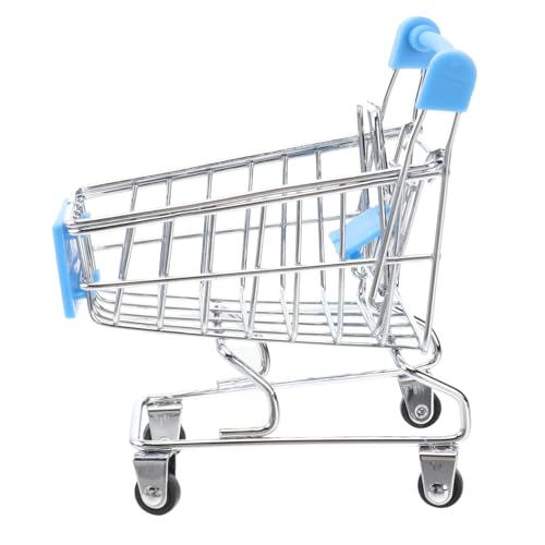 OFFIGAM Mini Miniatur Einkaufswagen Aus Metall Für Supermarkt Kreatives Spielzeug Himmelblau Für Dekoration Und Rollenspiele Verarbeitet Vielseitig Einsetzbar von OFFIGAM