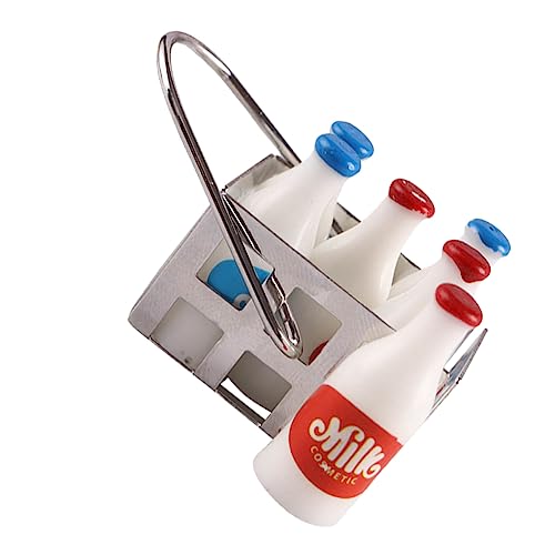 OFFIGAM Mini-Milch Miniatur Szene Zubehör wohnaccessoires House Decoration Preiswert Geburtstagsgeschenke Mini Milchflaschen für DIY Milchmodelle aus Harz Exquisite Milchmodelle Legierung von OFFIGAM
