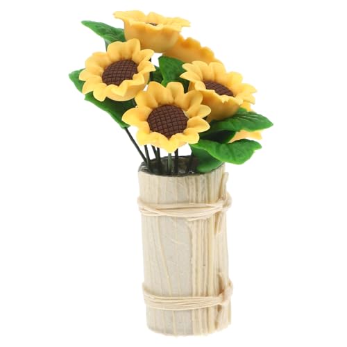 OFFIGAM Mini-blumentopf Zum Basteln Dekoration Realistisch Miniatur-zubehör Gefälscht Ornamente Für Pflanzen Künstlich Vase Links Miniaturmodell Spielspielzeug Vorgeben Ton Yellow von OFFIGAM